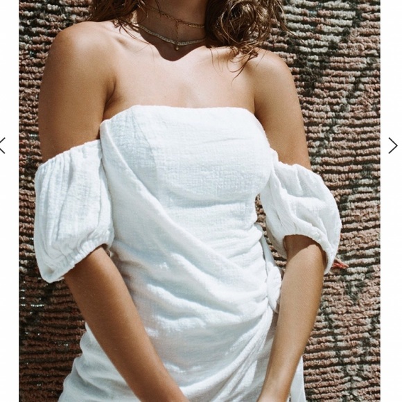 SOLD Sabo Skirt | Margot Wrap Dress Puff Sleeve XS - Picture 3 of 8